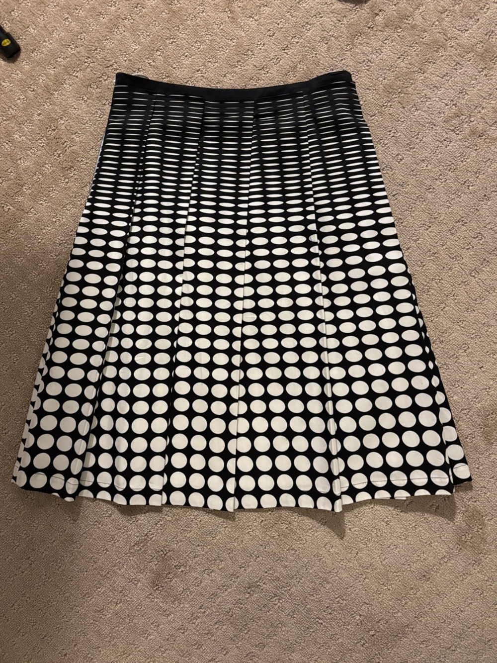 Calvin Klein Black and White Polka Dot Circle Skirt